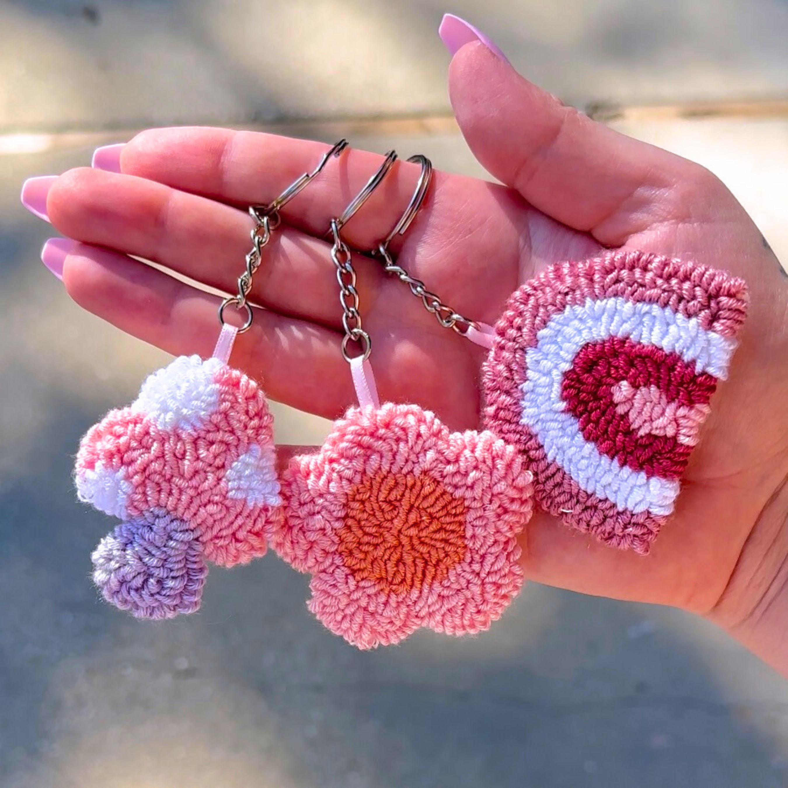 Punch Needle Keychain