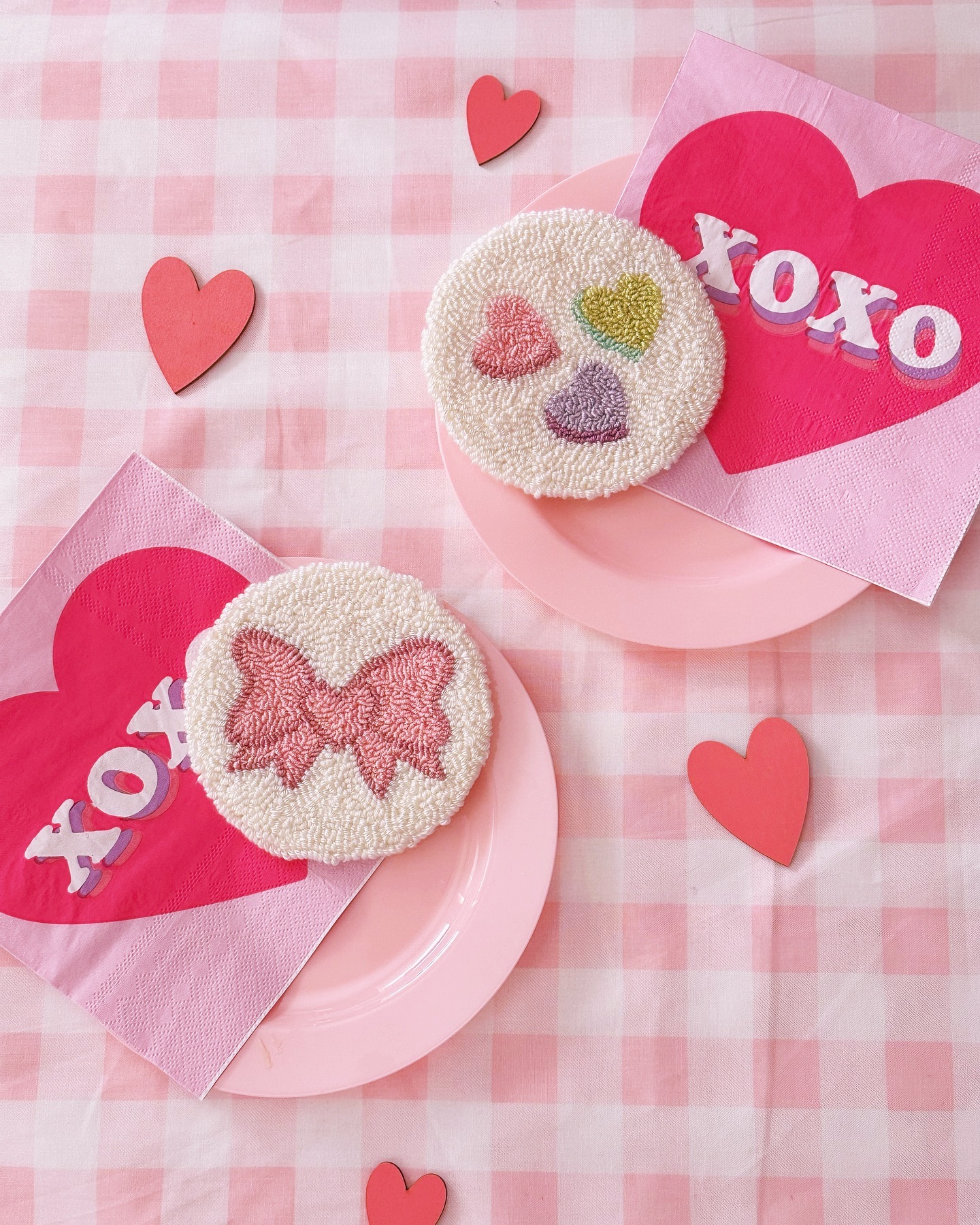 Cute Punch Needle Mug Rug Coasters