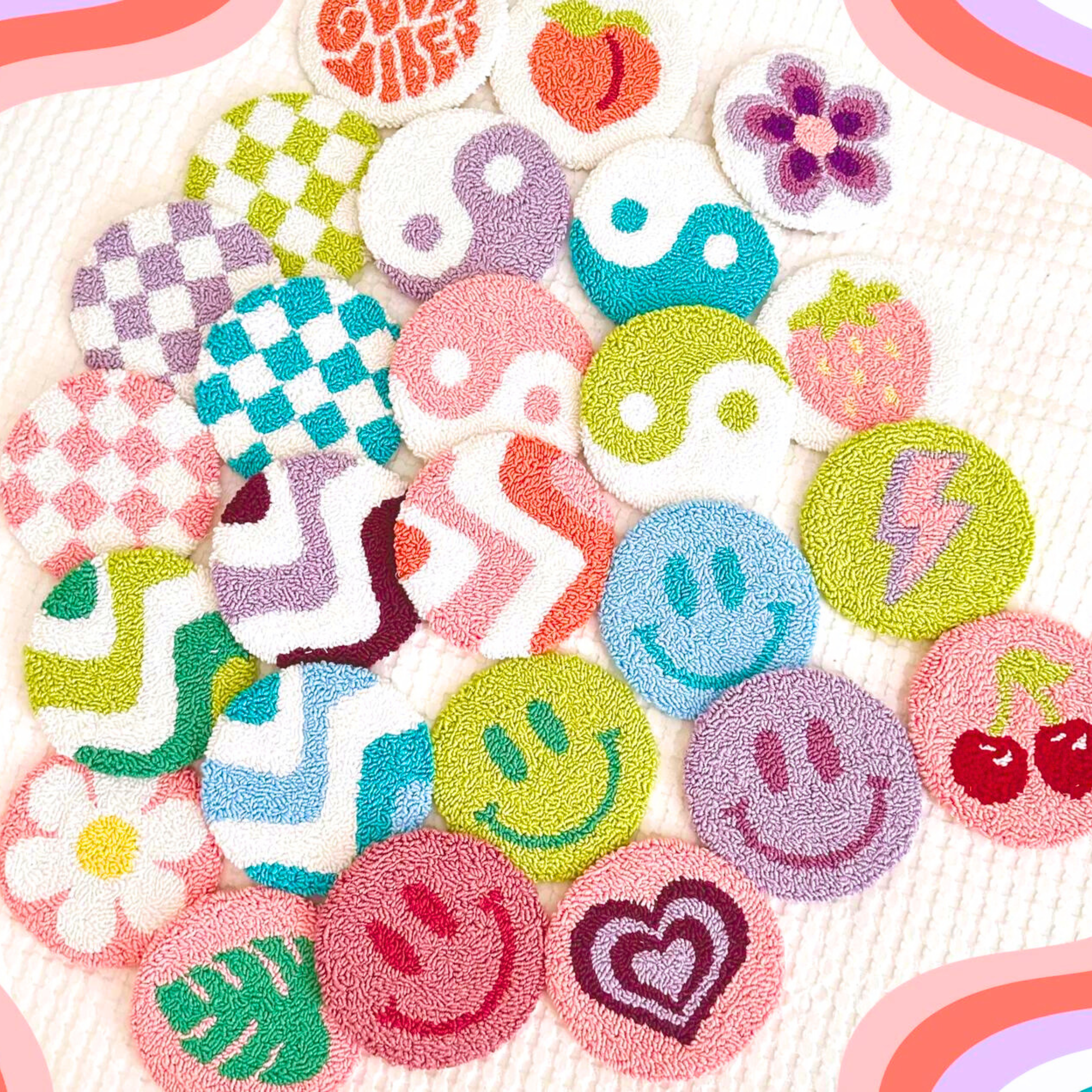 Punch Needle Mug Rug Coasters