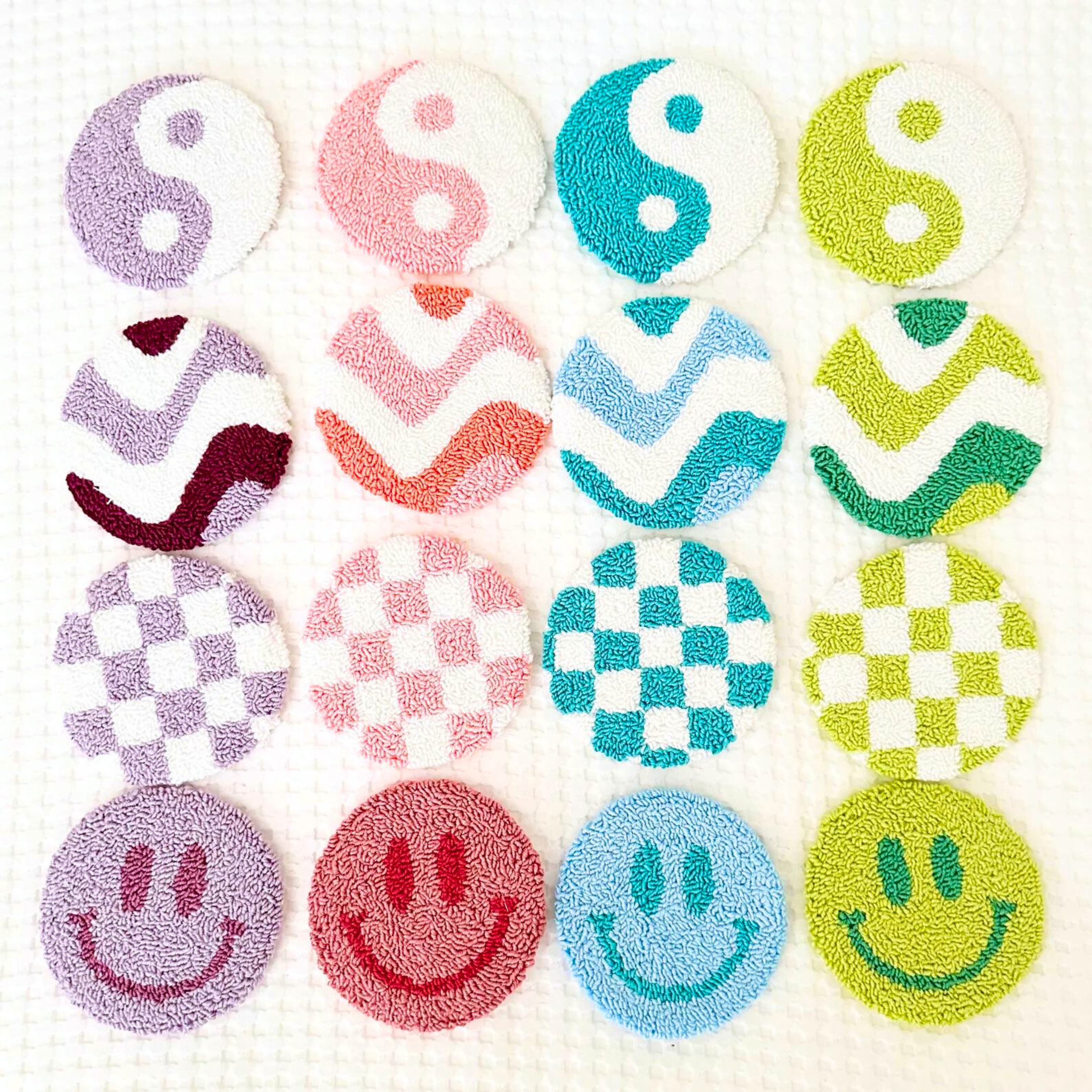 Punch Needle Mug Rug Coasters